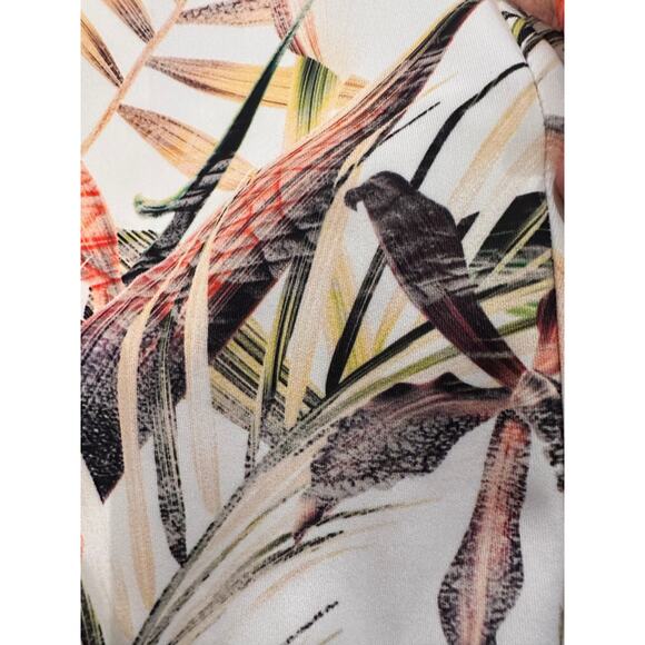 Joseph Ribkoff Tropical Birds Floral Pants Trousers Cropped With Ankle Slits, 4 - Picture 3 of 11